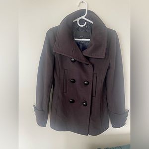 Aritzia Babaton - Howell Pea Coat - Dark Brown-
Size XXS